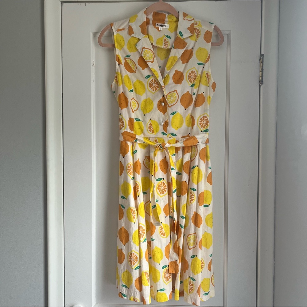 Vintage-style citrus print sundress